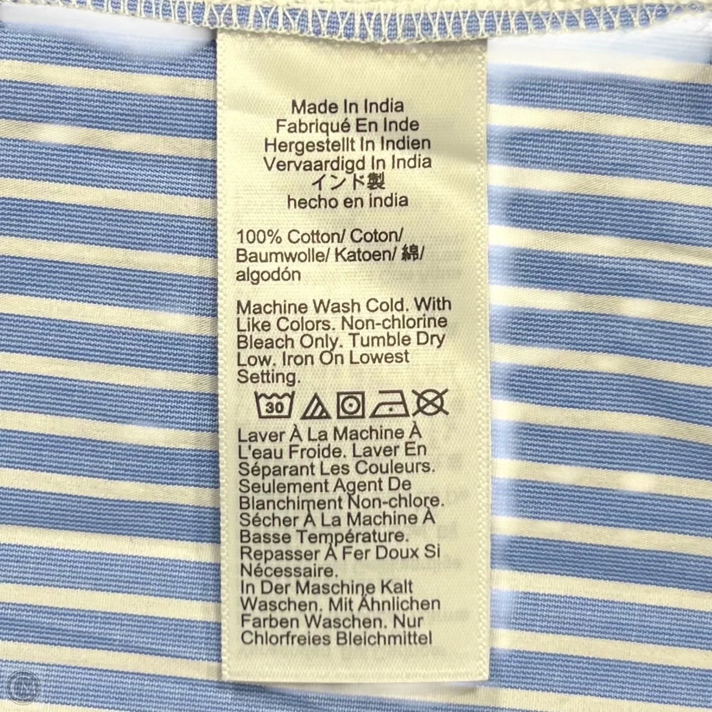 Blouse Long Sleeve By J. Crew In Blue & White, Size: 12