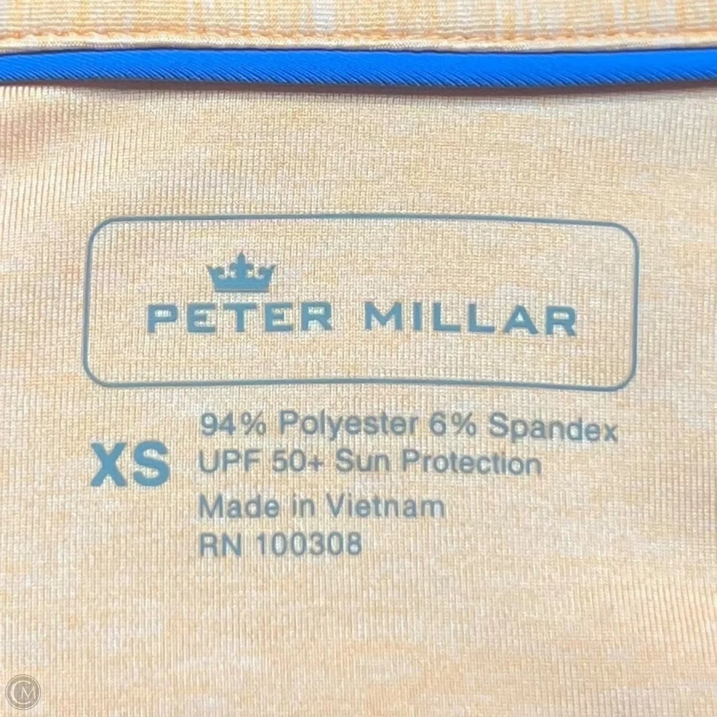Athletic Top Long Sleeve Collar By Peter Millar In Orange, Size: Xs