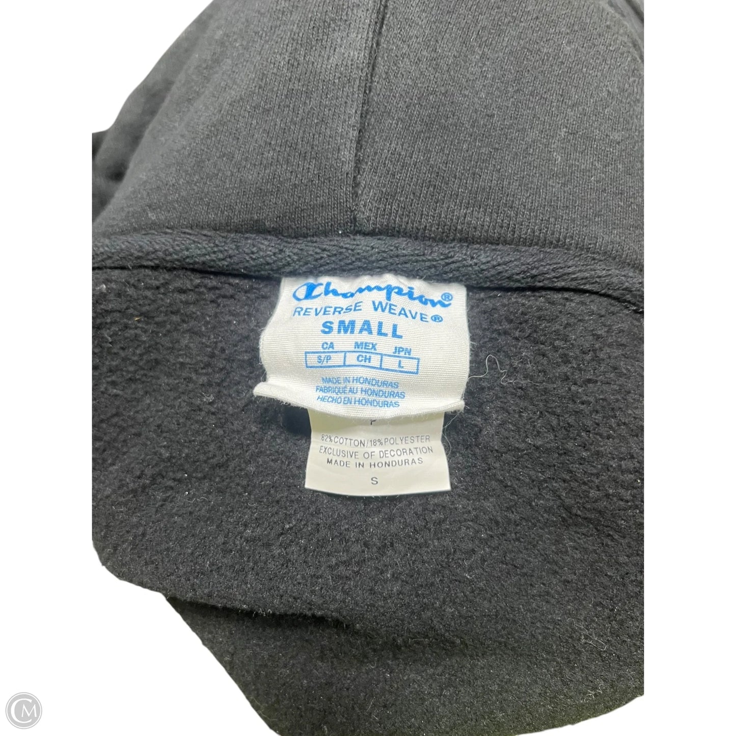 Sweatshirt Hoodie By Champion In Black, Size: S