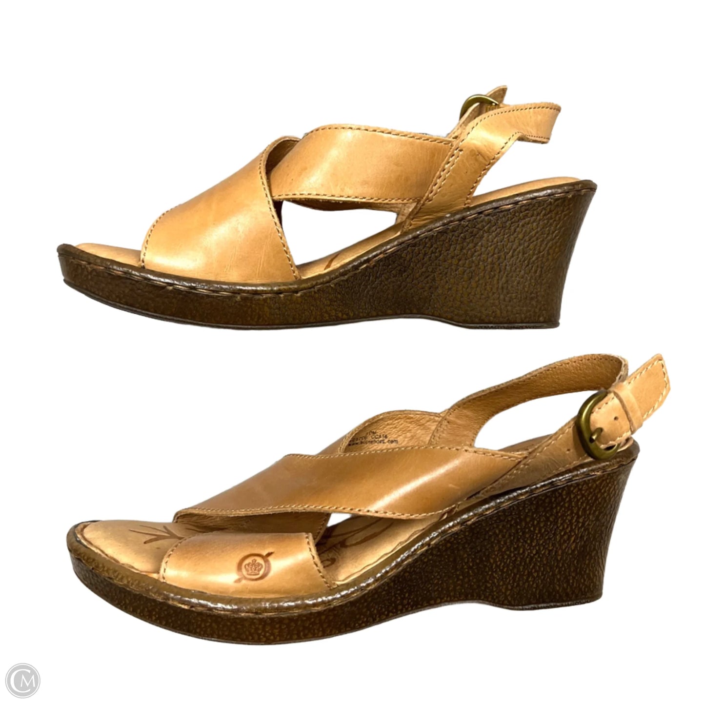 Sandals Heels Wedge By Born In Tan, Size: 10