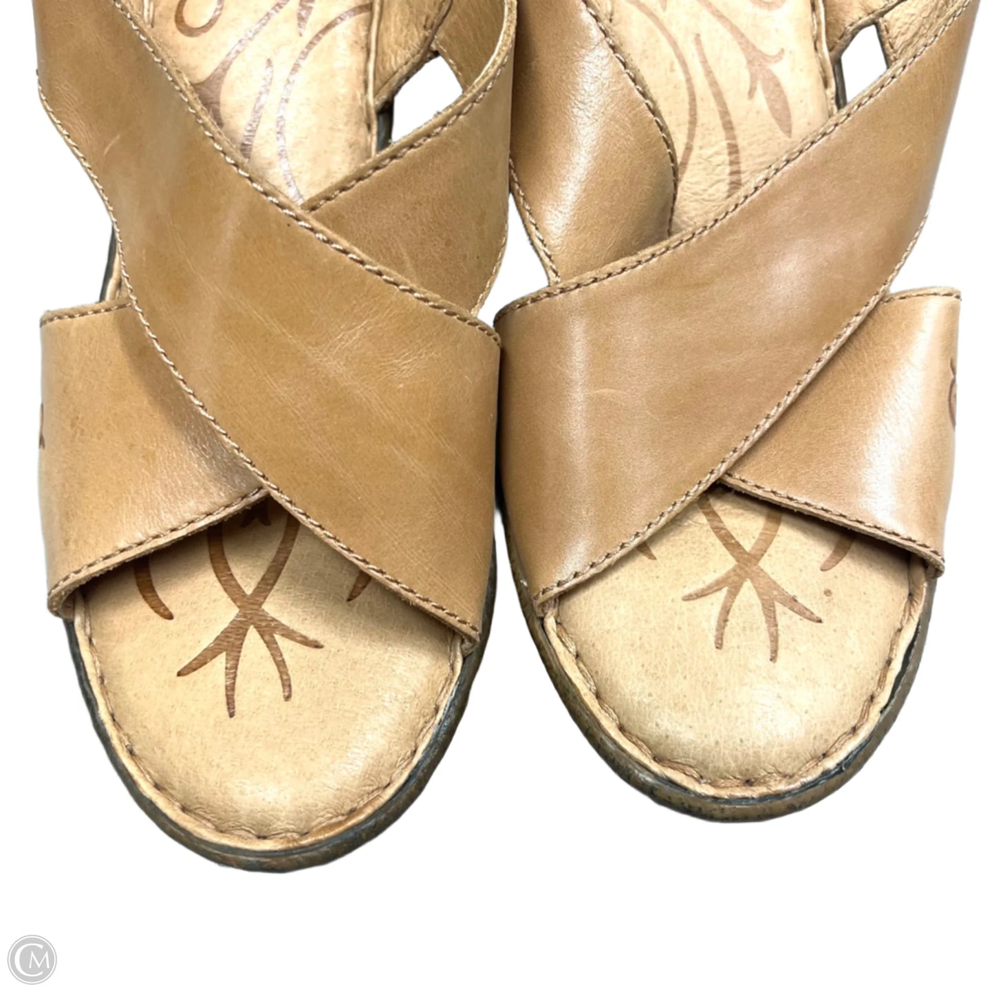 Sandals Heels Wedge By Born In Tan, Size: 10