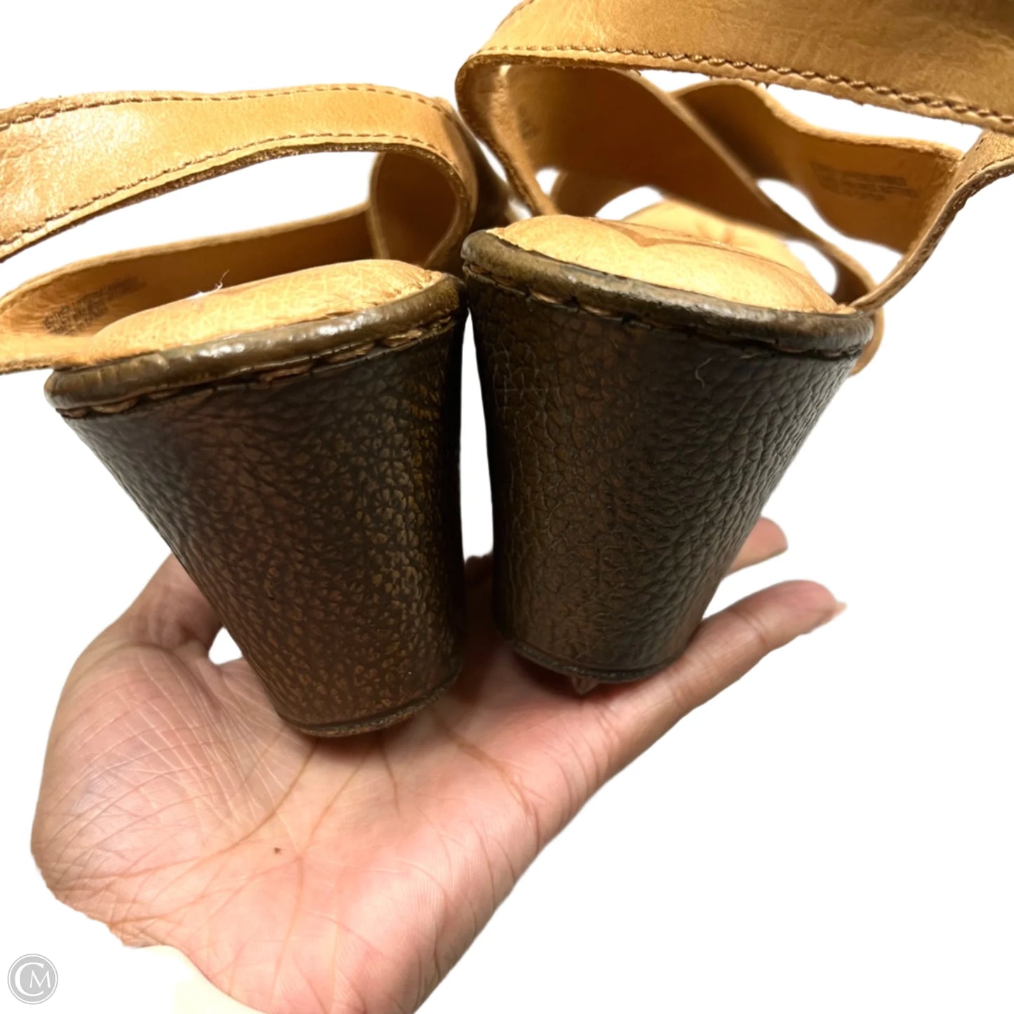 Sandals Heels Wedge By Born In Tan, Size: 10