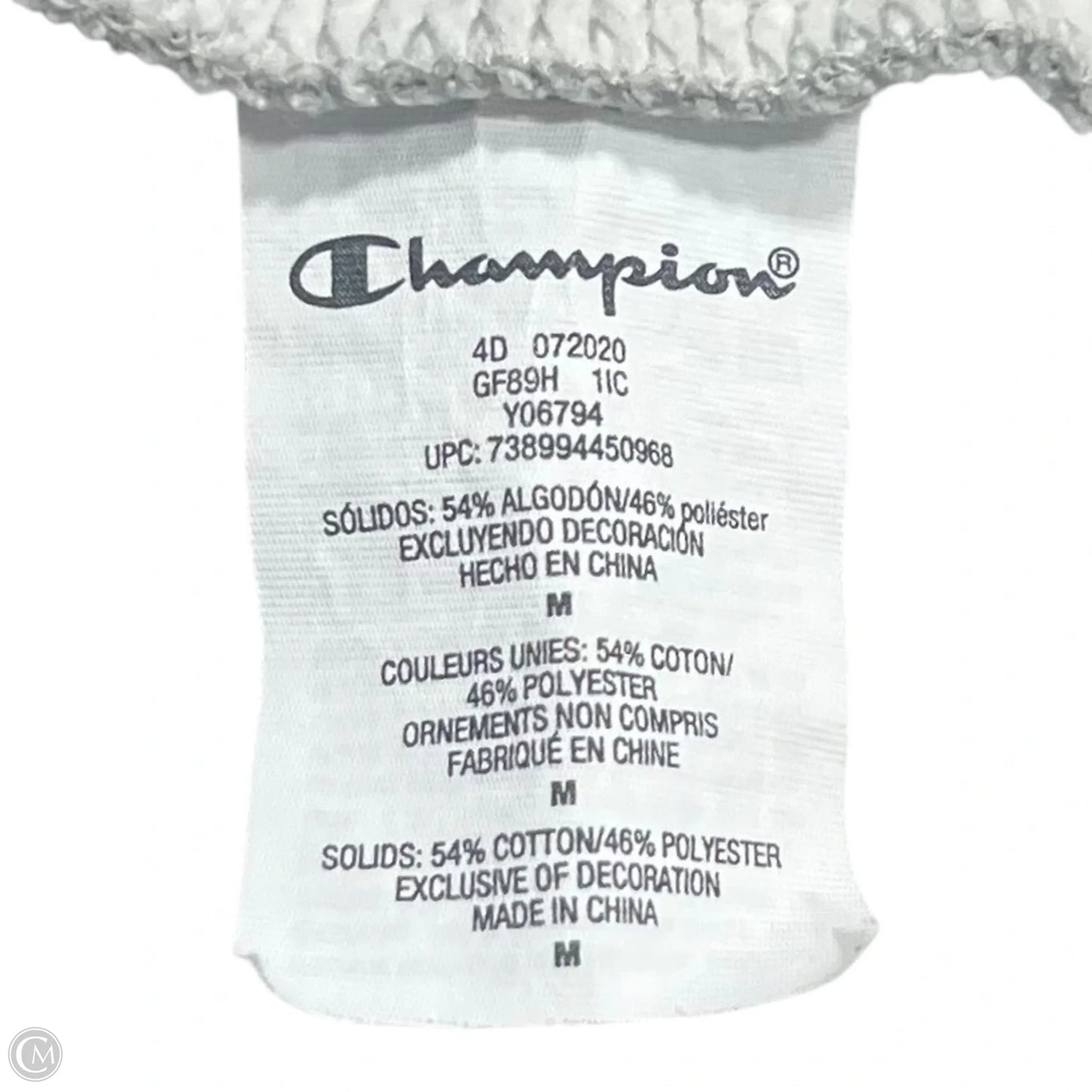Athletic Sweatshirt Hoodie By Champion In Grey, Size: M