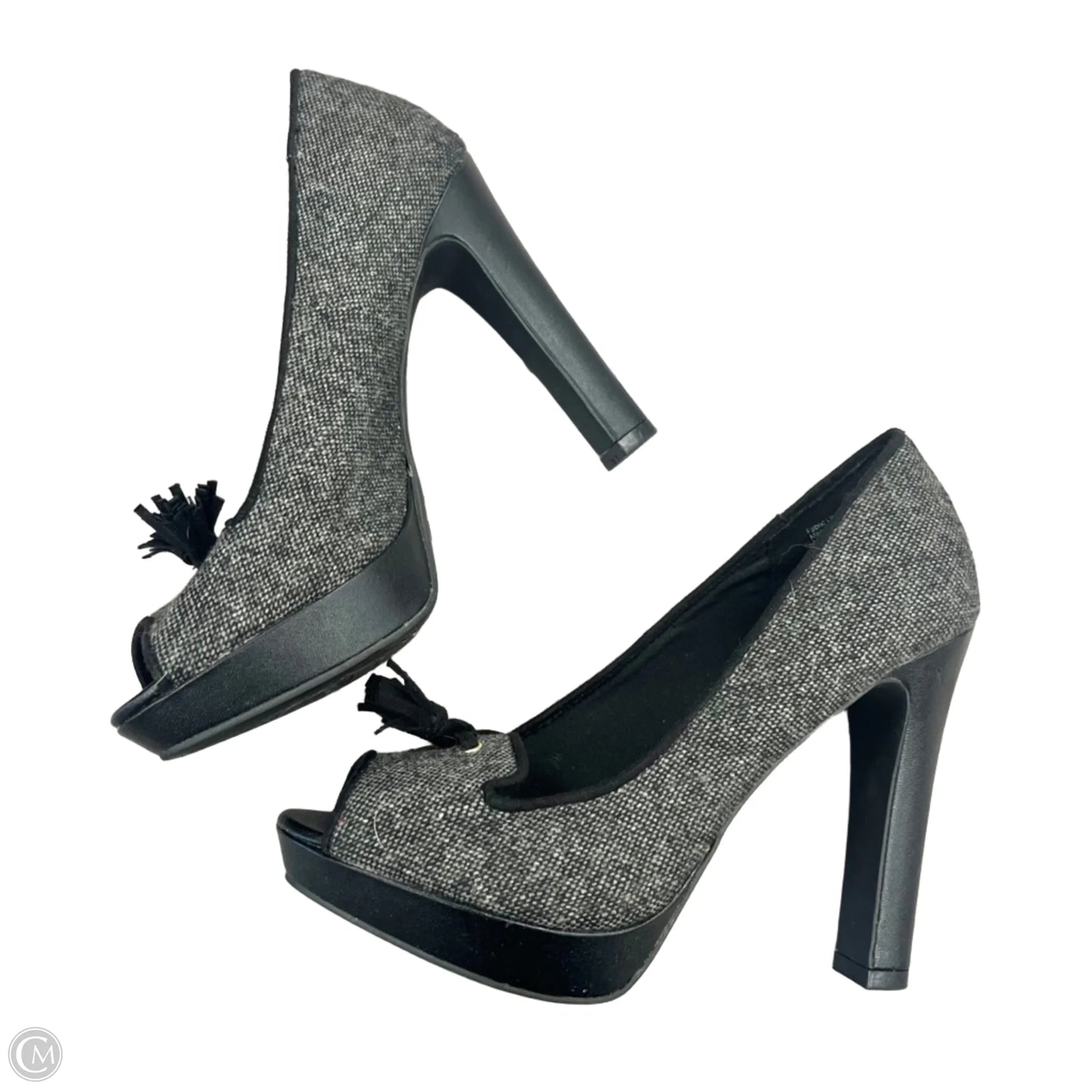 Shoes Heels Stiletto By Christian Siriano In Black & Grey, Size: 7.5