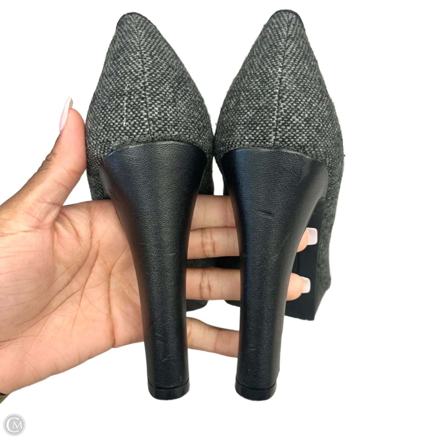 Shoes Heels Stiletto By Christian Siriano In Black & Grey, Size: 7.5