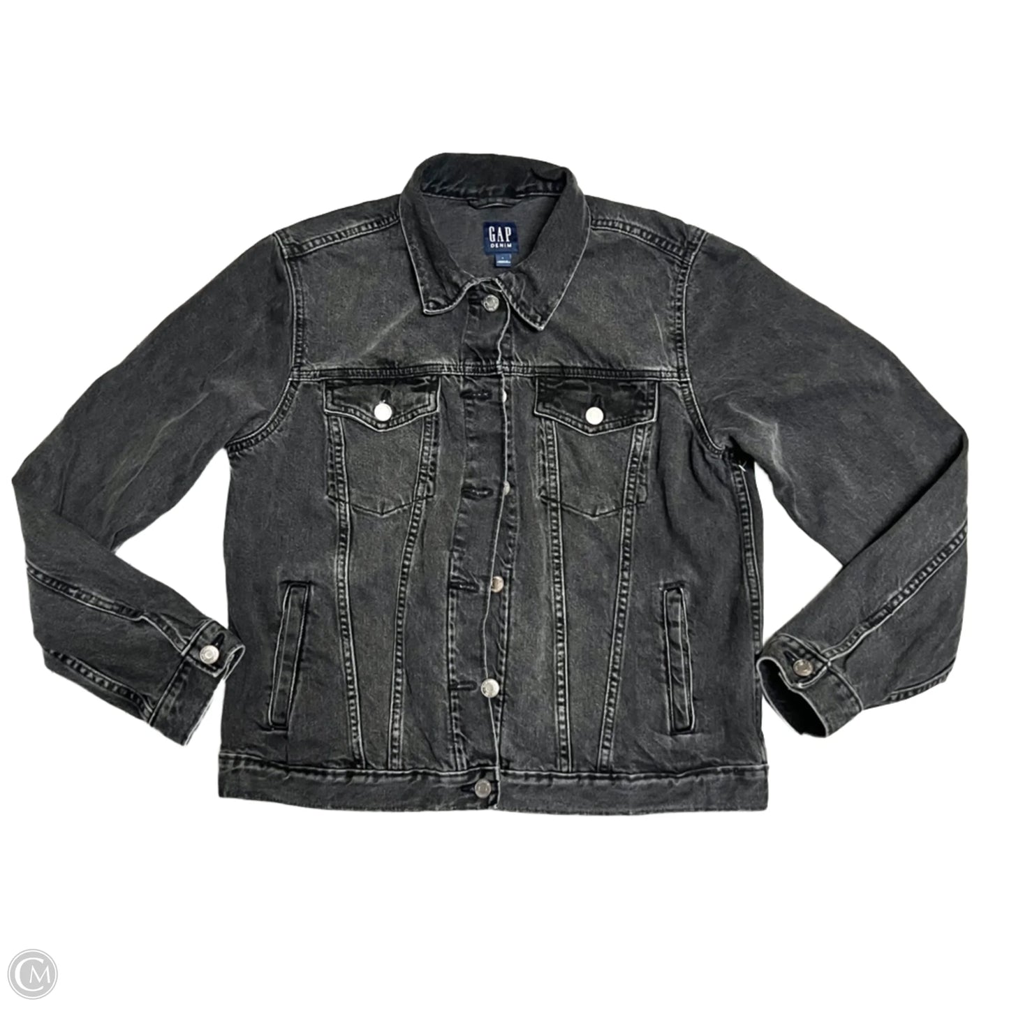 Jacket Denim By Gap In Black, Size: L