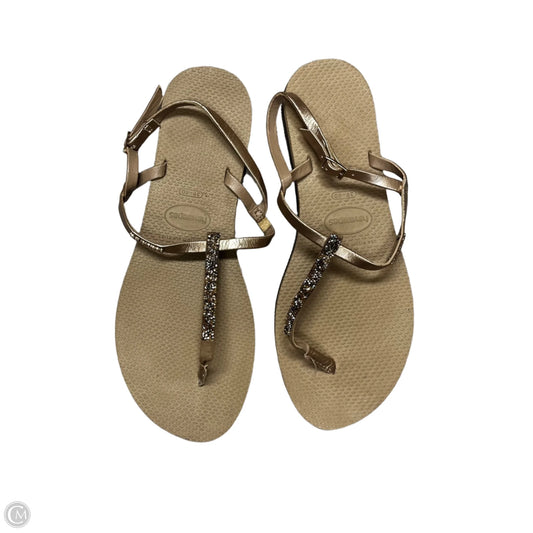 Sandals Flats By Havaianas In Rose Gold, Size: 10