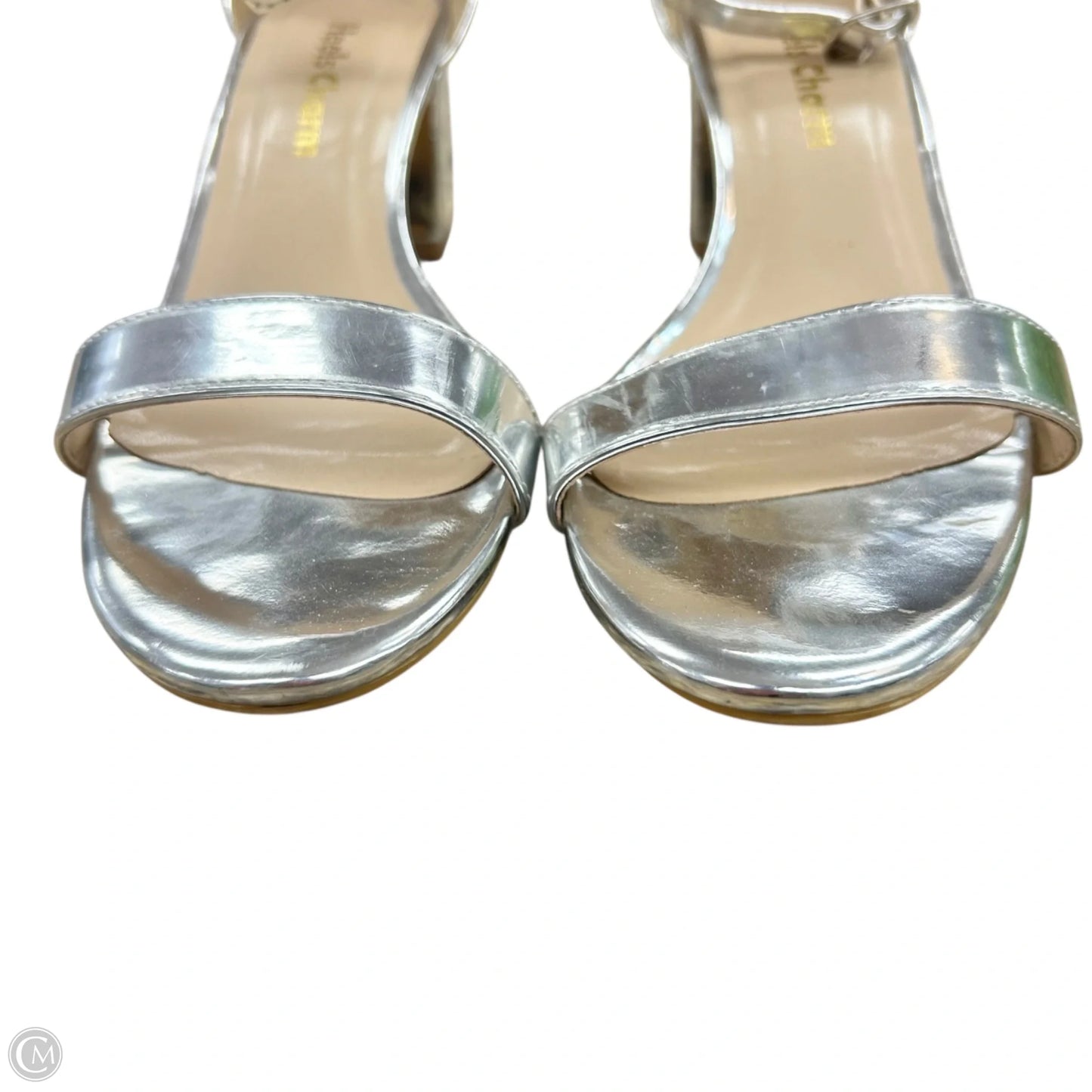 Sandals Heels Block By Heels Charm In Silver, Size: 6