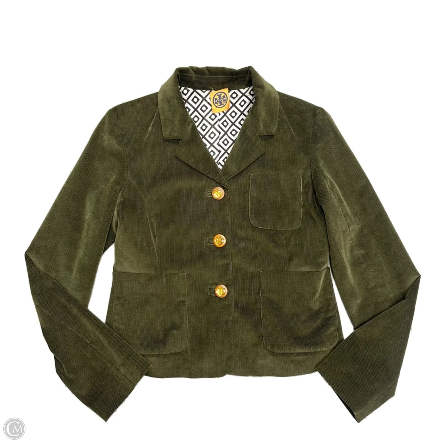 Jacket Designer By Tory Burch In Green, Size: M