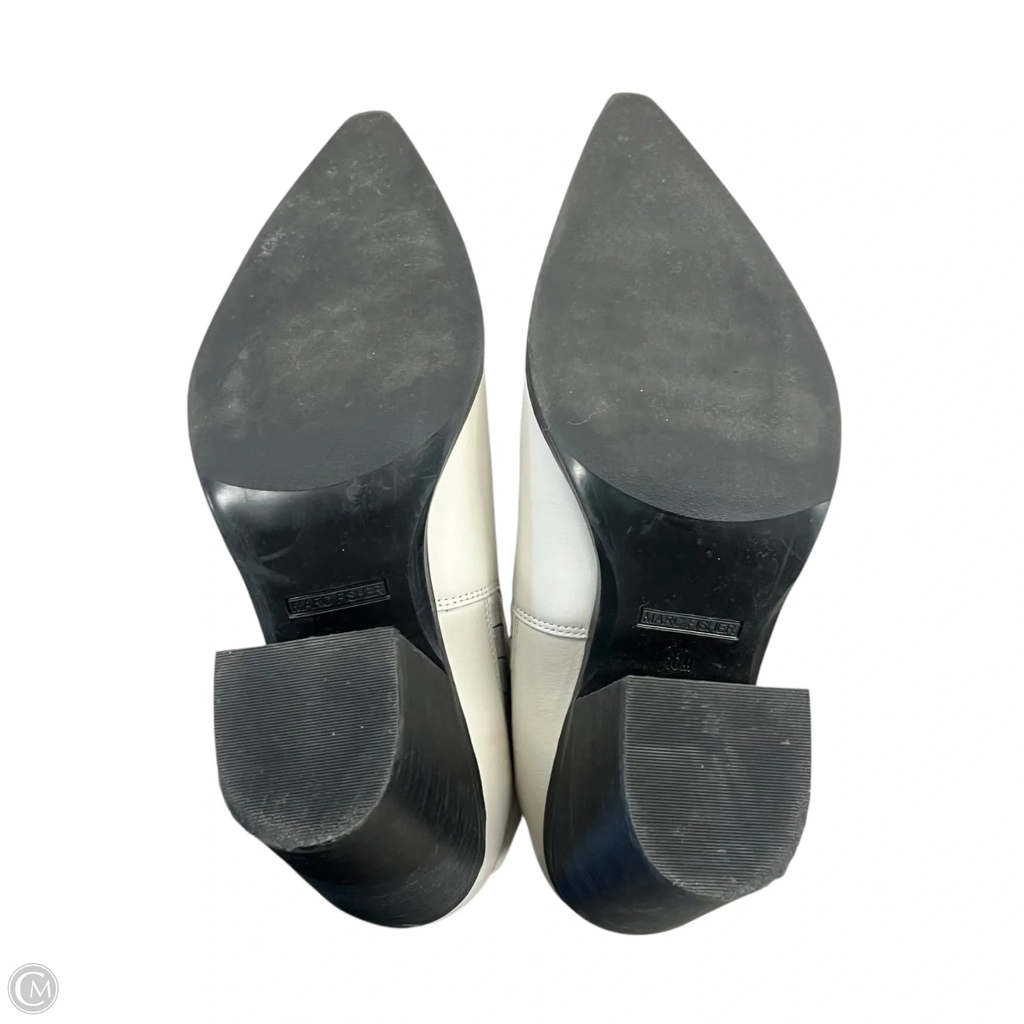 Boots Ankle Heels By Marc Fisher In Cream, Size: 10