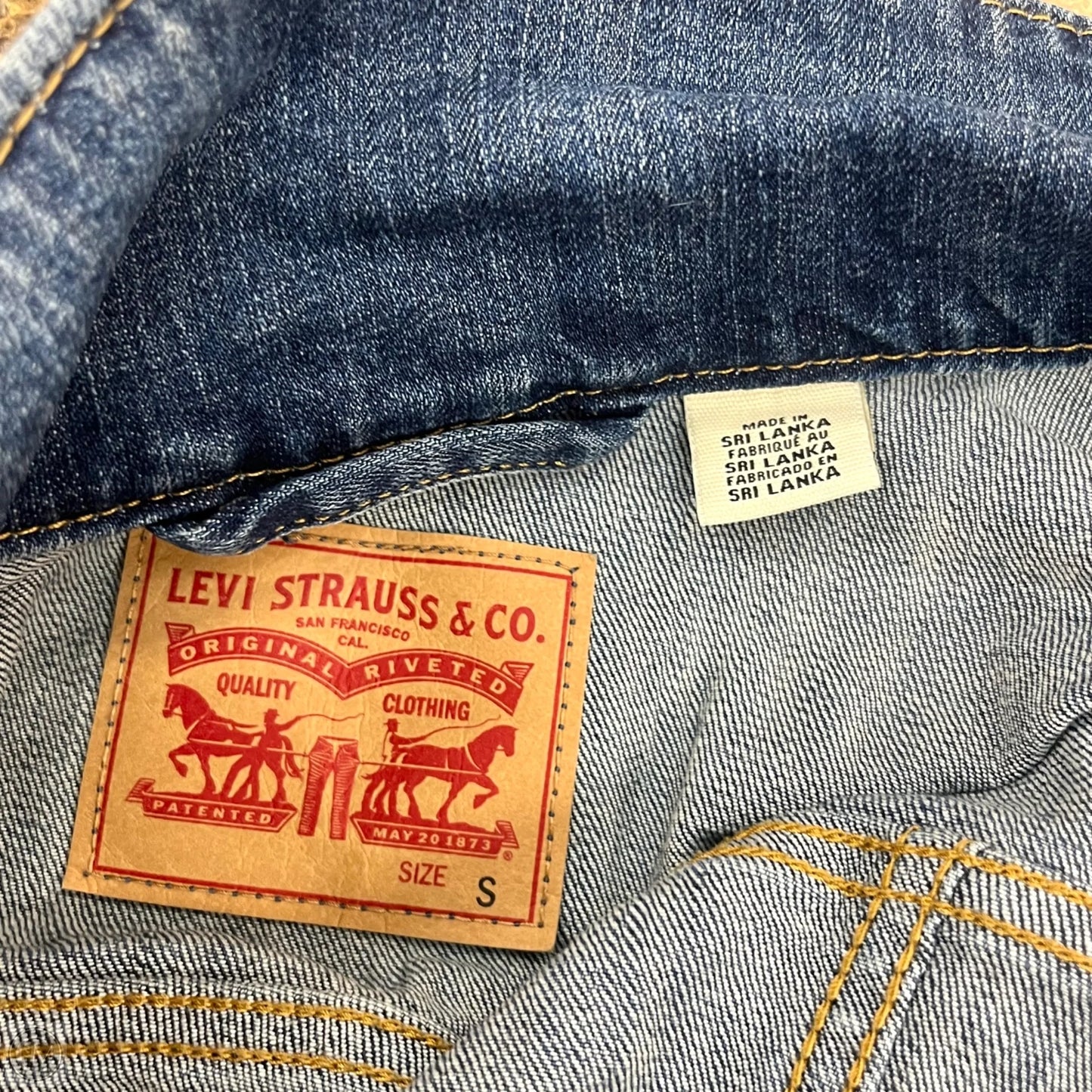 Jacket Denim By Levis In Blue Denim, Size: S