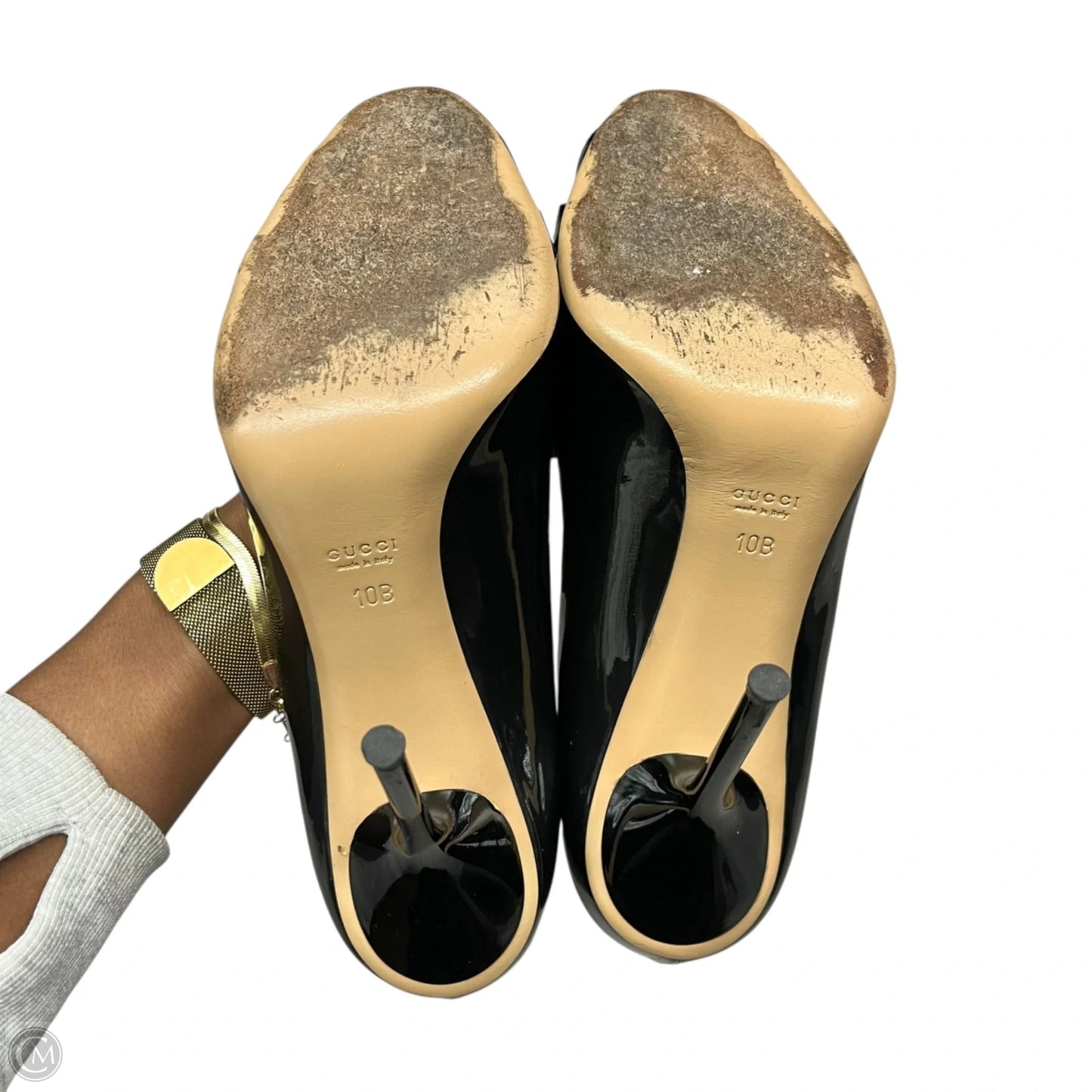 Shoes Luxury Designer By Gucci In Black, Size: 10