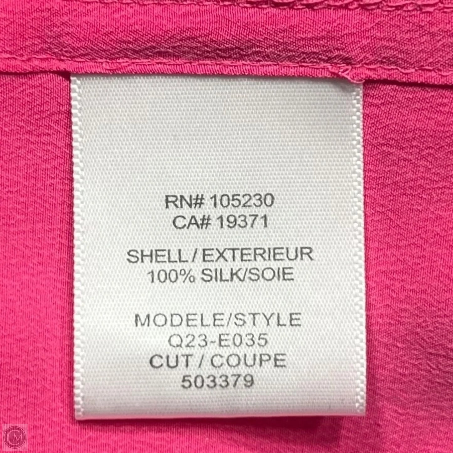 Top Long Sleeve By Equipment In Pink, Size: M