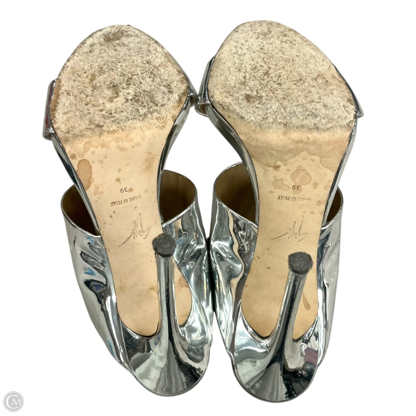 Sandals Designer By Giuseppe Zanotti In Silver, Size: 8.5