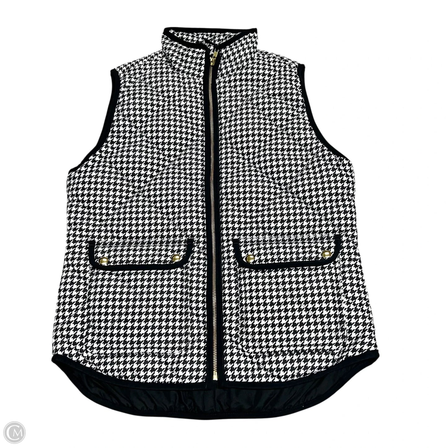 Vest Puffer & Quilted By J. Crew In Black & White, Size: S