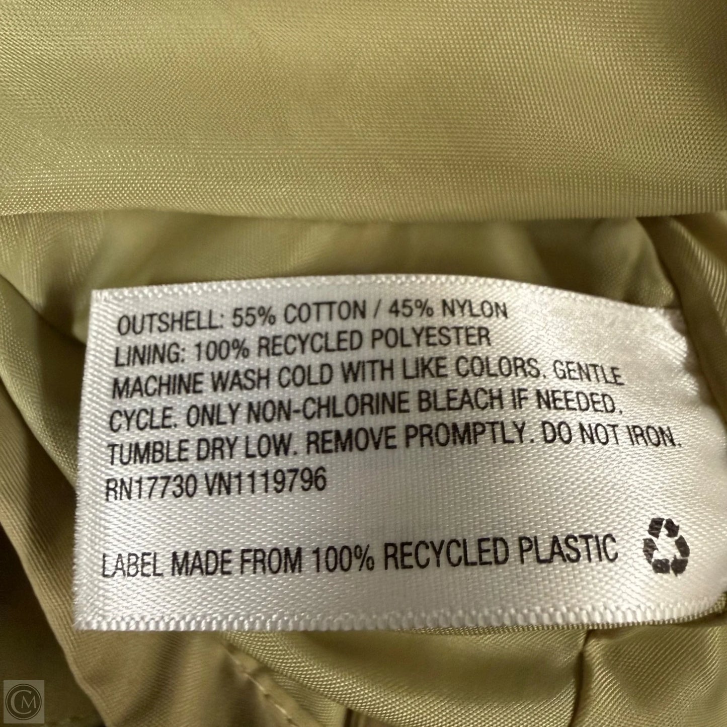 Coat Raincoat By A New Day In Green, Size: S