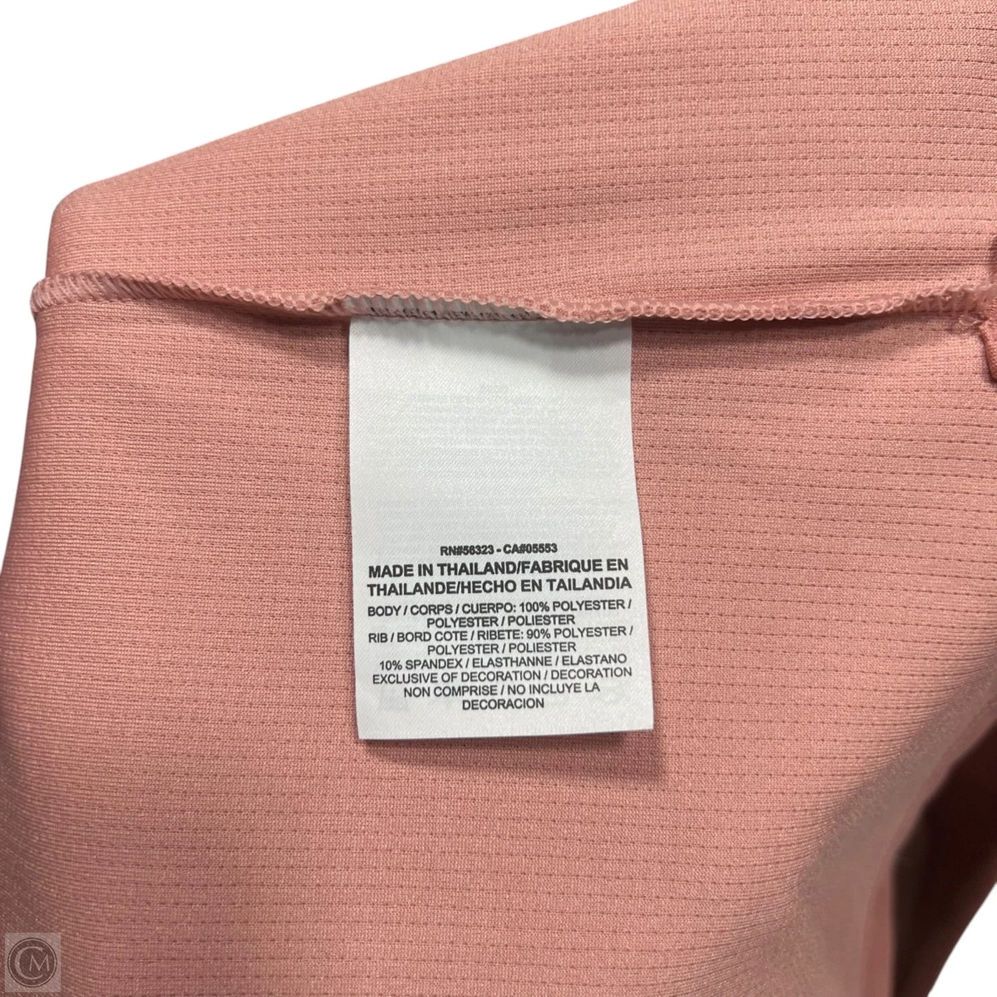 Athletic Top Long Sleeve Collar By Nike In Pink, Size: M