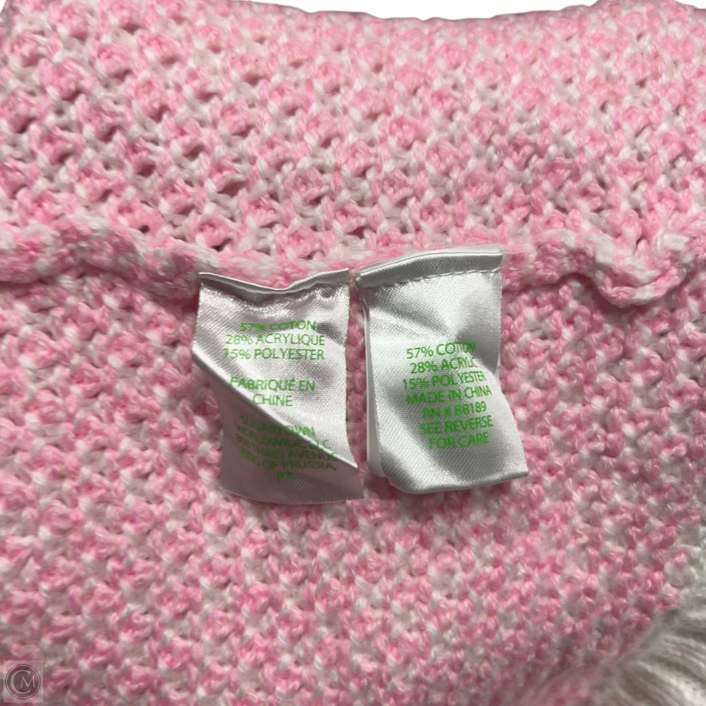Sweater Cardigan Designer By Lilly Pulitzer In Pink & White, Size: M