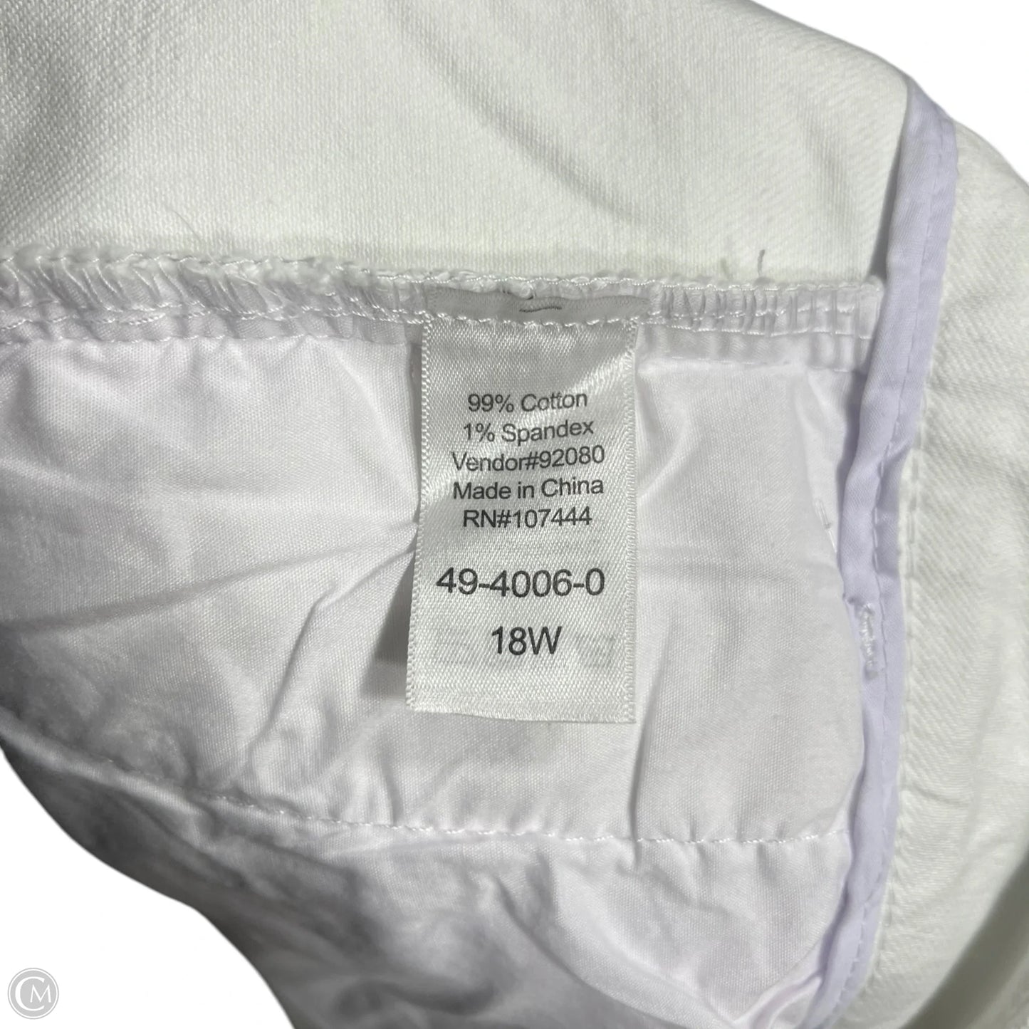 Jeans Straight By Jessica London In White Denim, Size: 18
