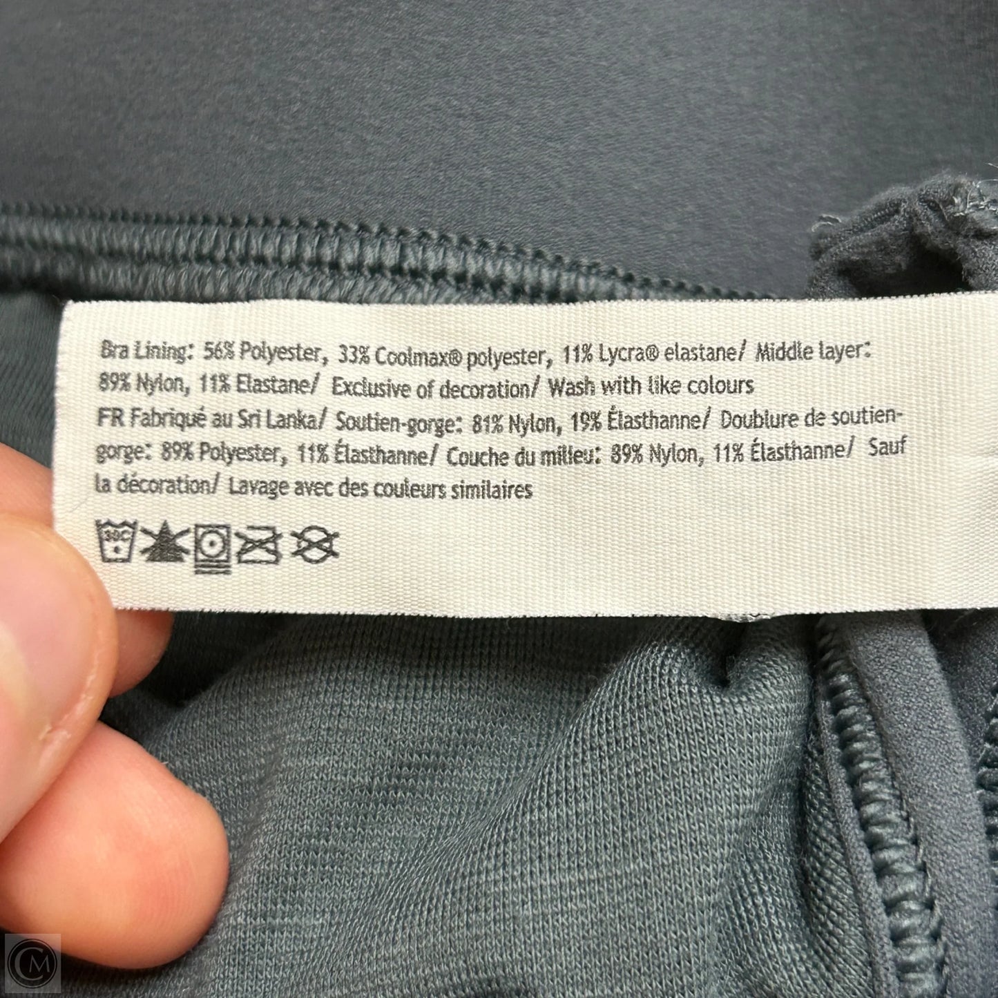 Athletic Bra By Lululemon In Grey, Size: 8