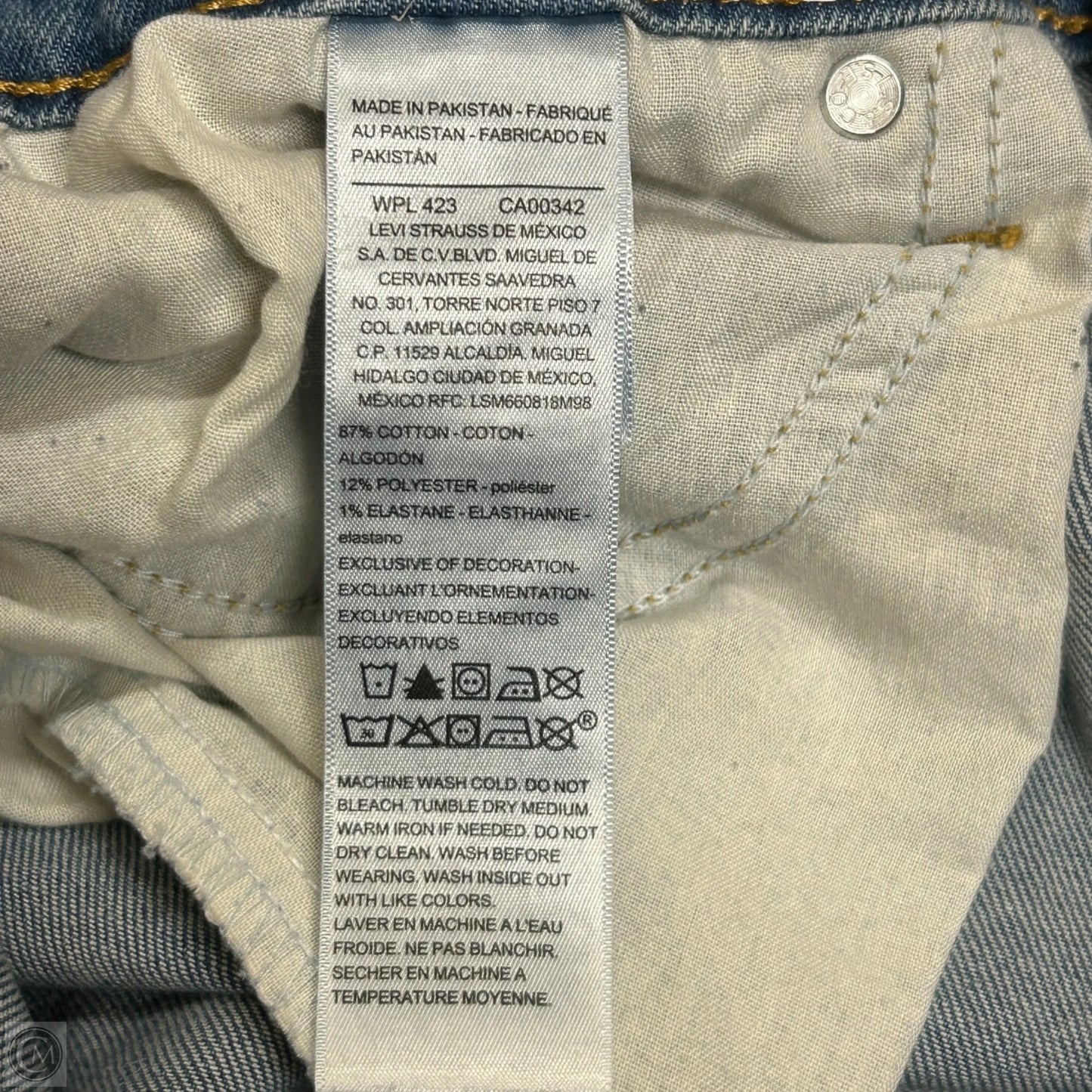 Jeans Straight By Levis Signature In Blue Denim, Size: 16