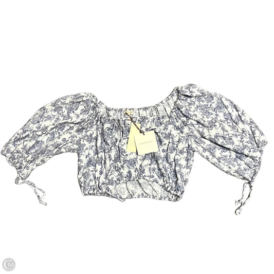 Top 3/4 Sleeve By Cynthia Rowley In Blue & White, Size: M