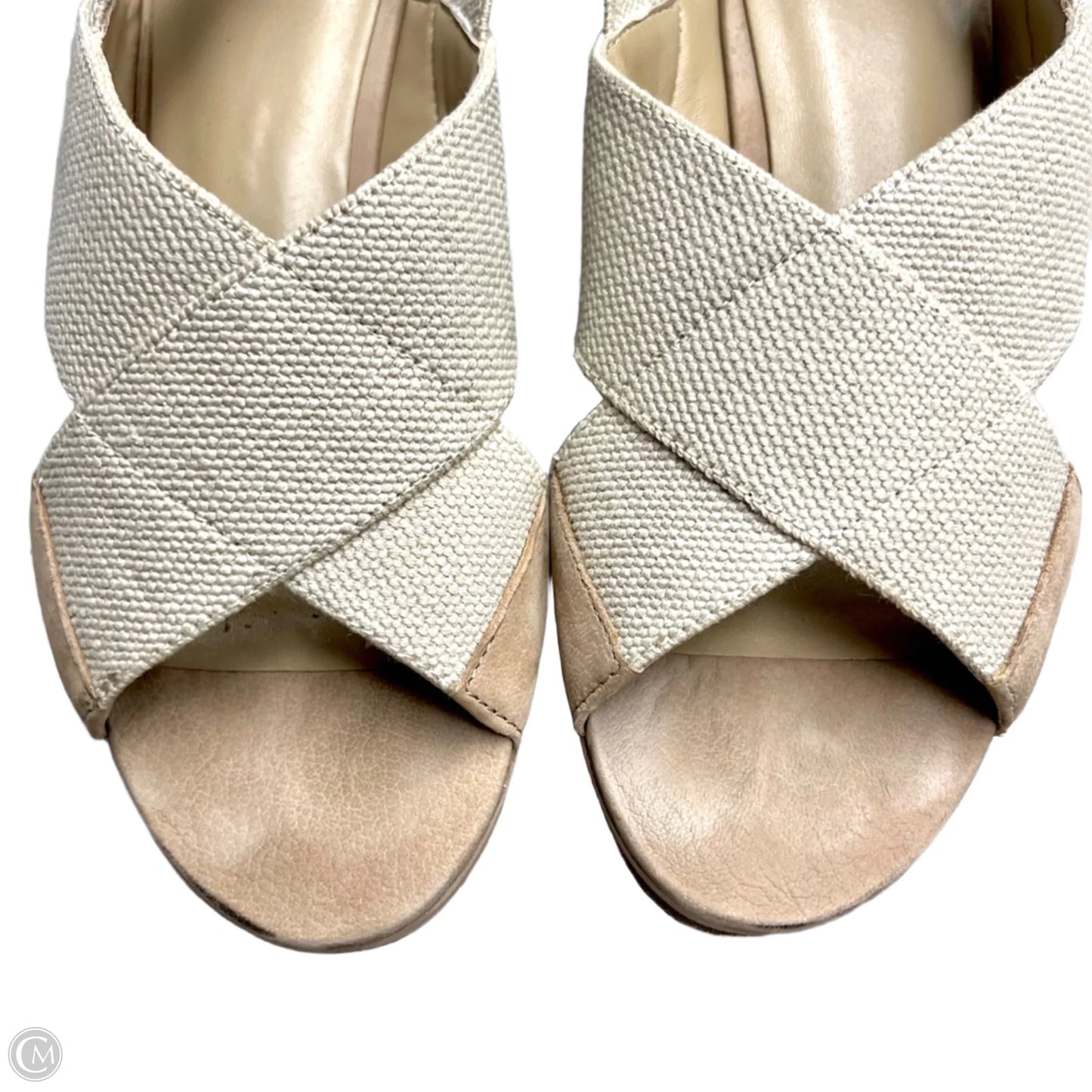 Sandals Heels Wedge By Eileen Fisher In Beige, Size: 5.5