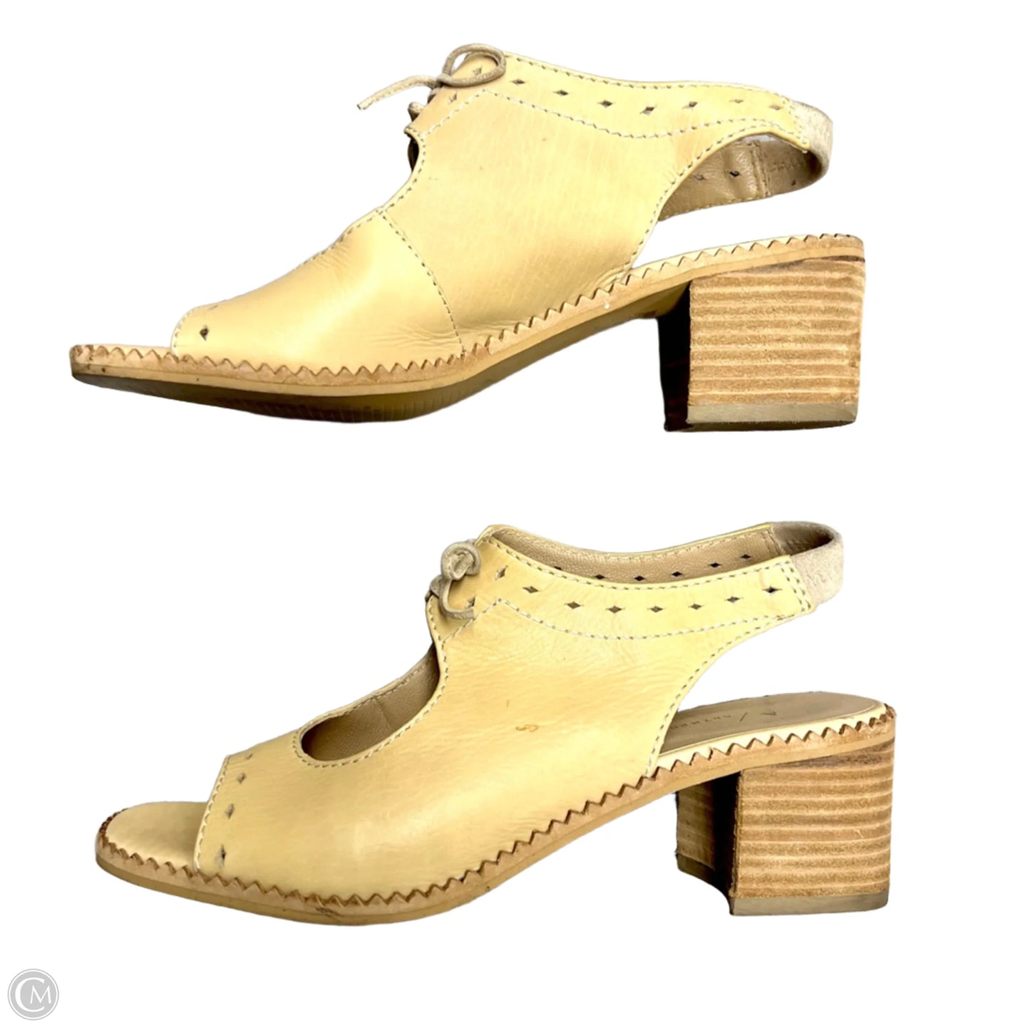 Sandals Heels Block By Anthropologie In Tan, Size: 7.5