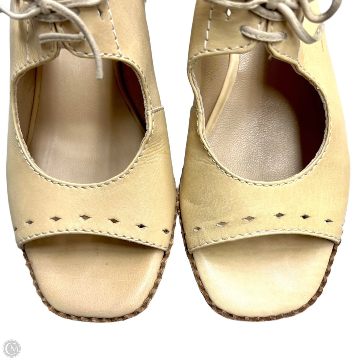 Sandals Heels Block By Anthropologie In Tan, Size: 7.5