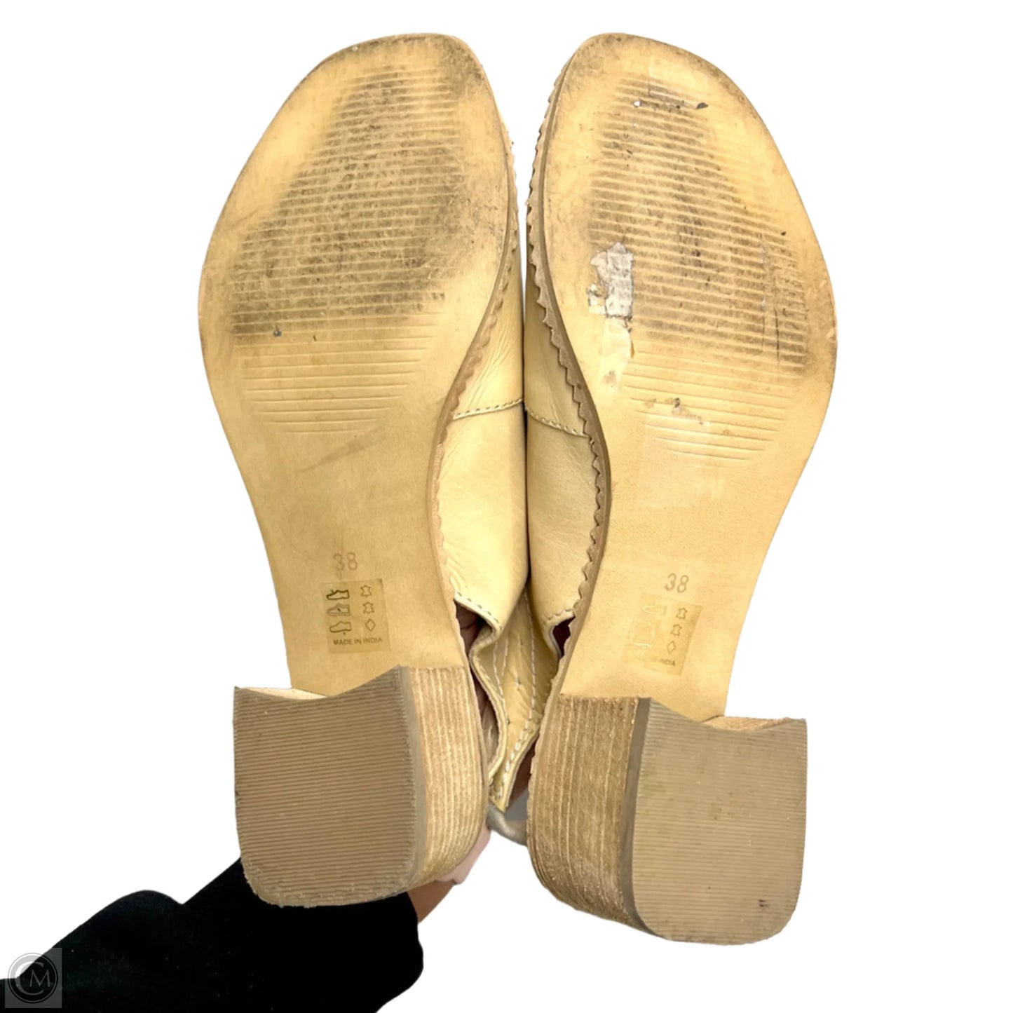Sandals Heels Block By Anthropologie In Tan, Size: 7.5