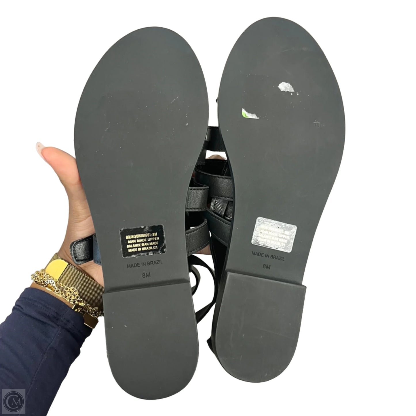 Sandals Flats By Steve Madden In Black, Size: 8