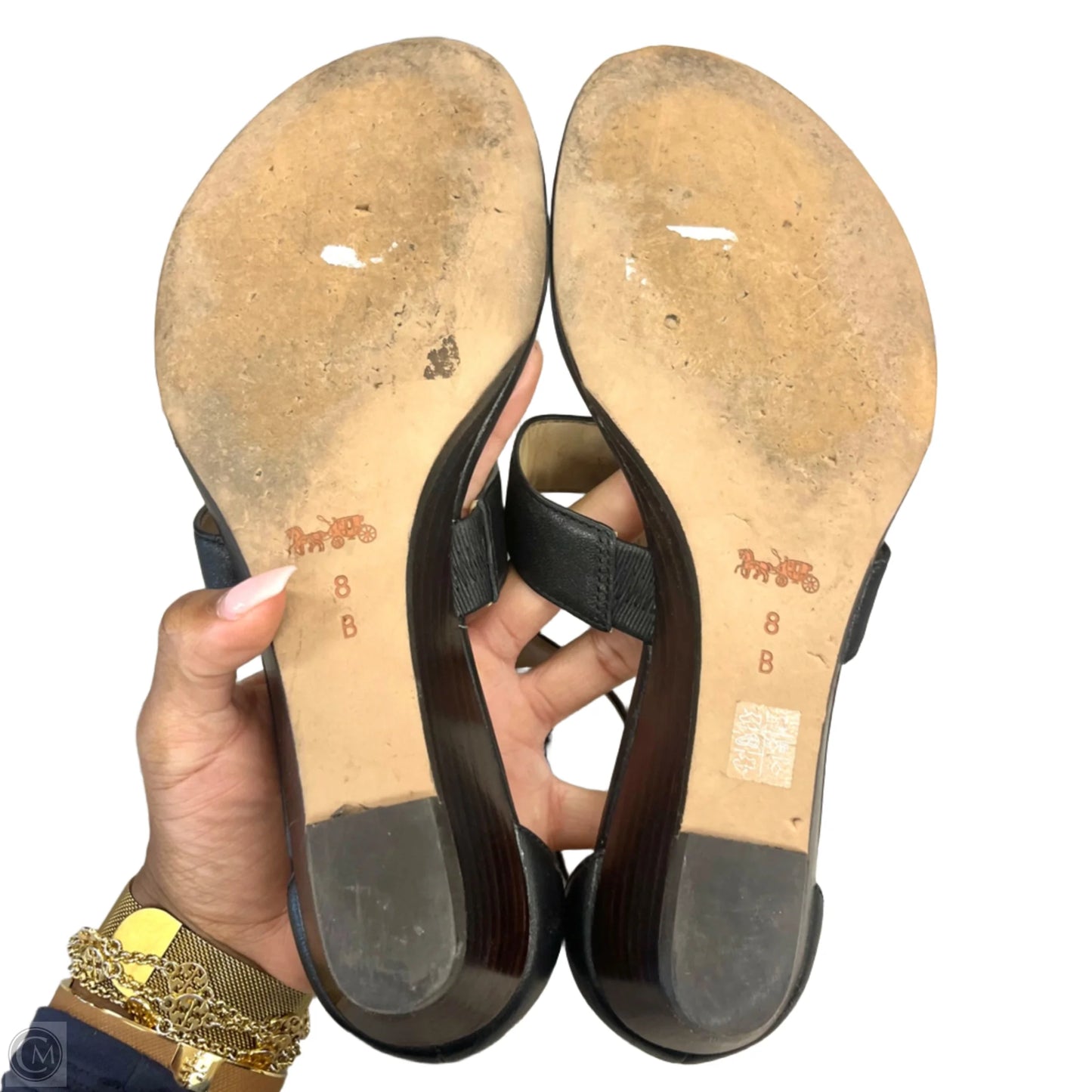 Sandals Designer By Coach In Black, Size: 8