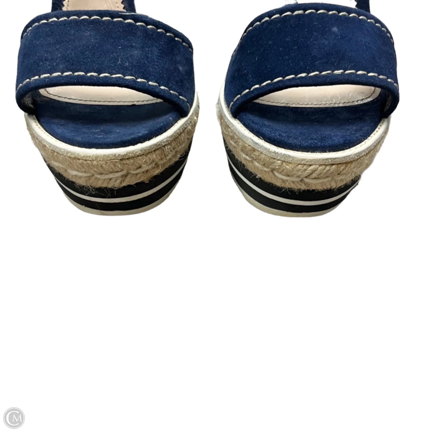 Sandals Luxury Designer By Prada In Blue, Size: 6.5