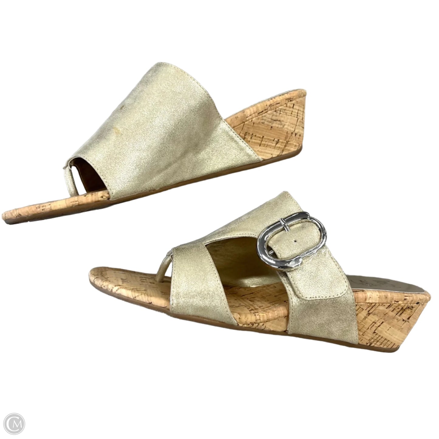 Sandals Heels Wedge By Impo In Gold, Size: 8