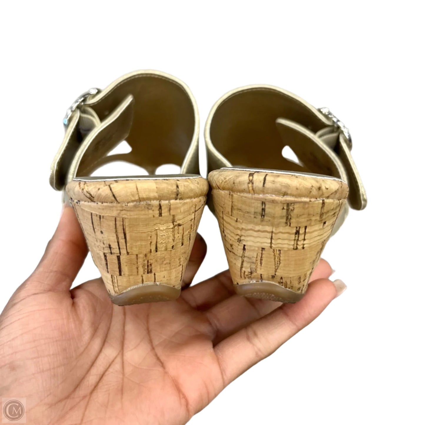 Sandals Heels Wedge By Impo In Gold, Size: 8