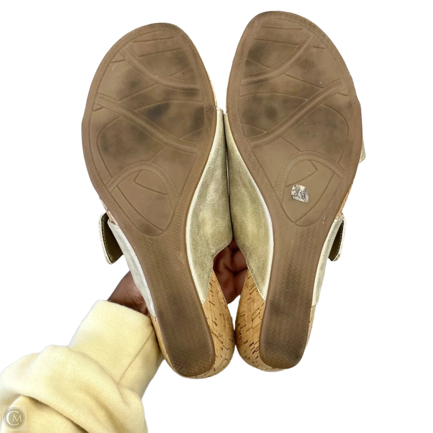 Sandals Heels Wedge By Impo In Gold, Size: 8