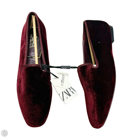 Shoes Flats By Zara In Maroon, Size: 8
