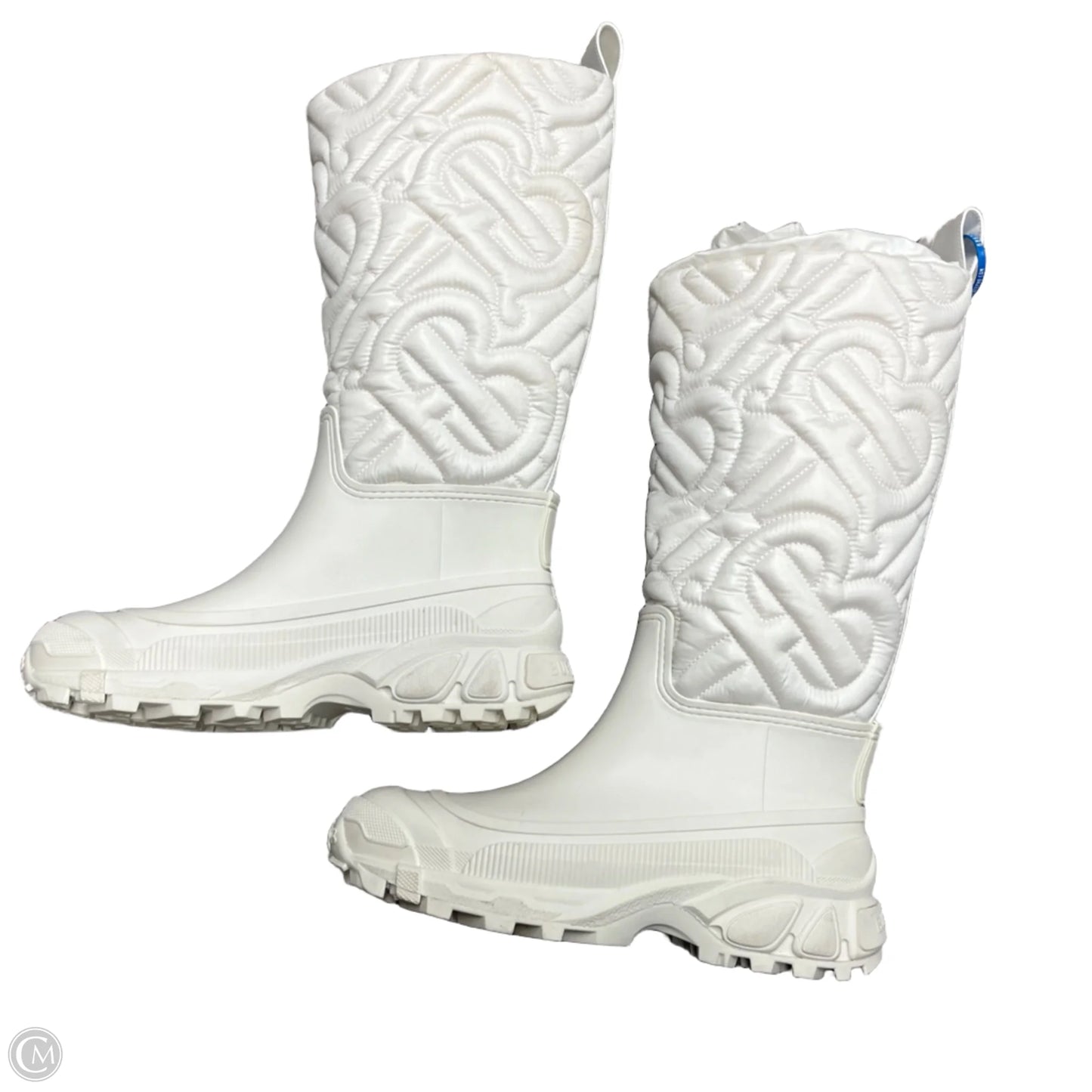Boots Luxury Designer By Burberry In White, Size: 9.5