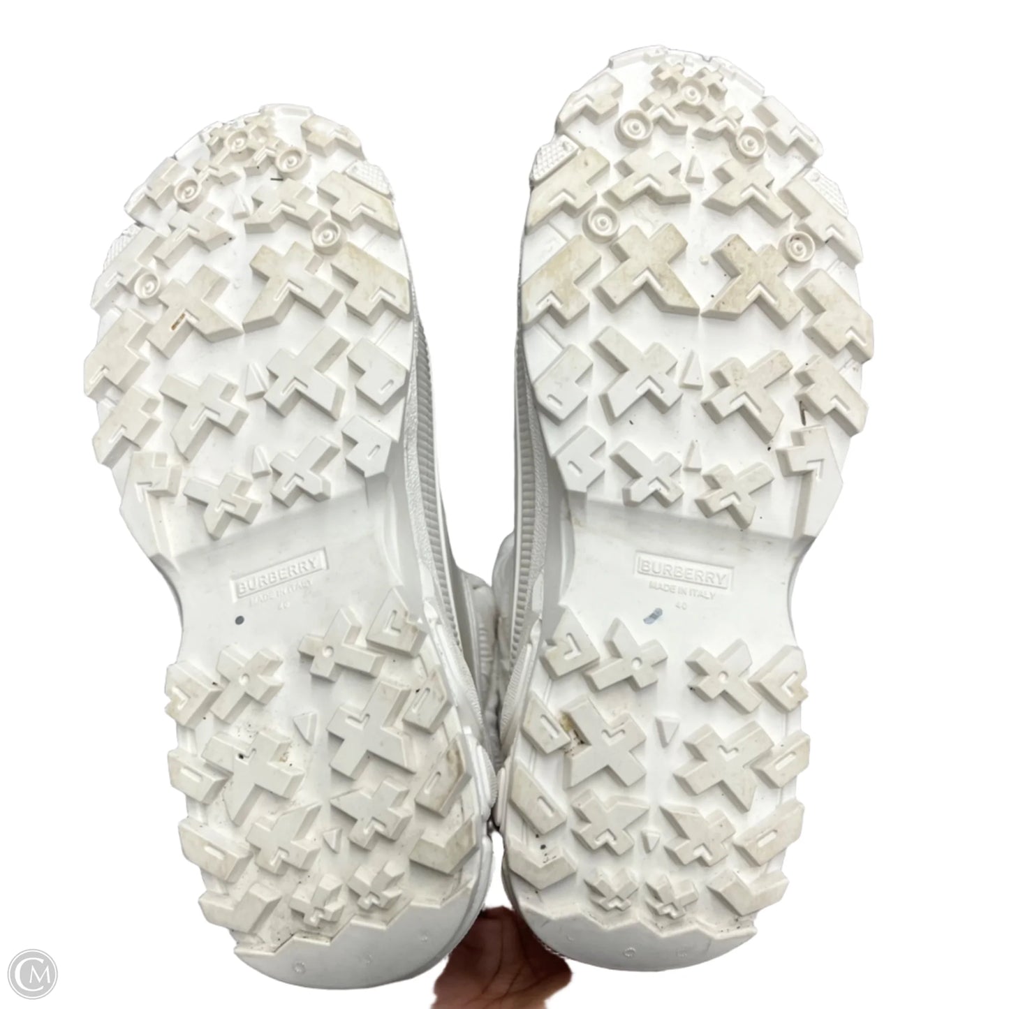 Boots Luxury Designer By Burberry In White, Size: 9.5
