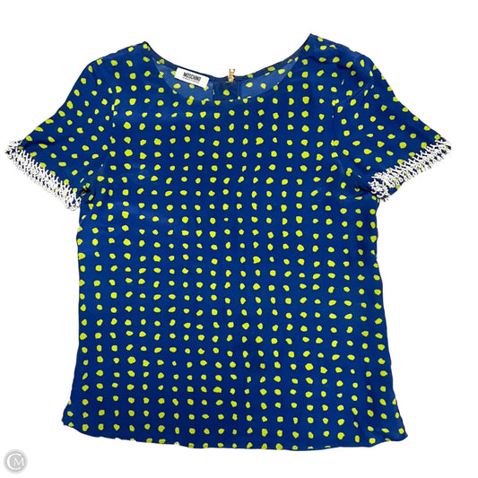 Top Short Sleeve Luxury Designer By Moschino In Blue & Green, Size: Xs