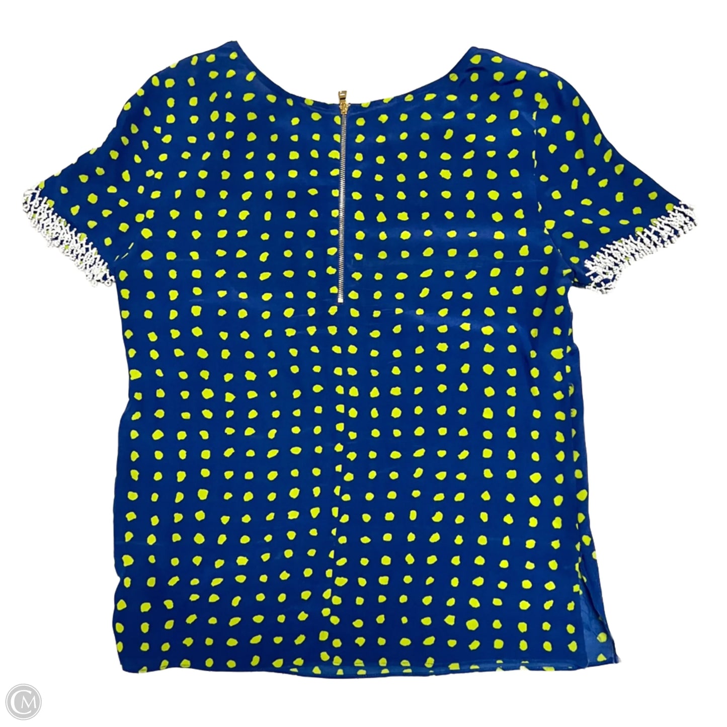 Top Short Sleeve Luxury Designer By Moschino In Blue & Green, Size: Xs