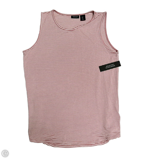 Top Sleeveless By Jones And Co In Pink & White, Size: L