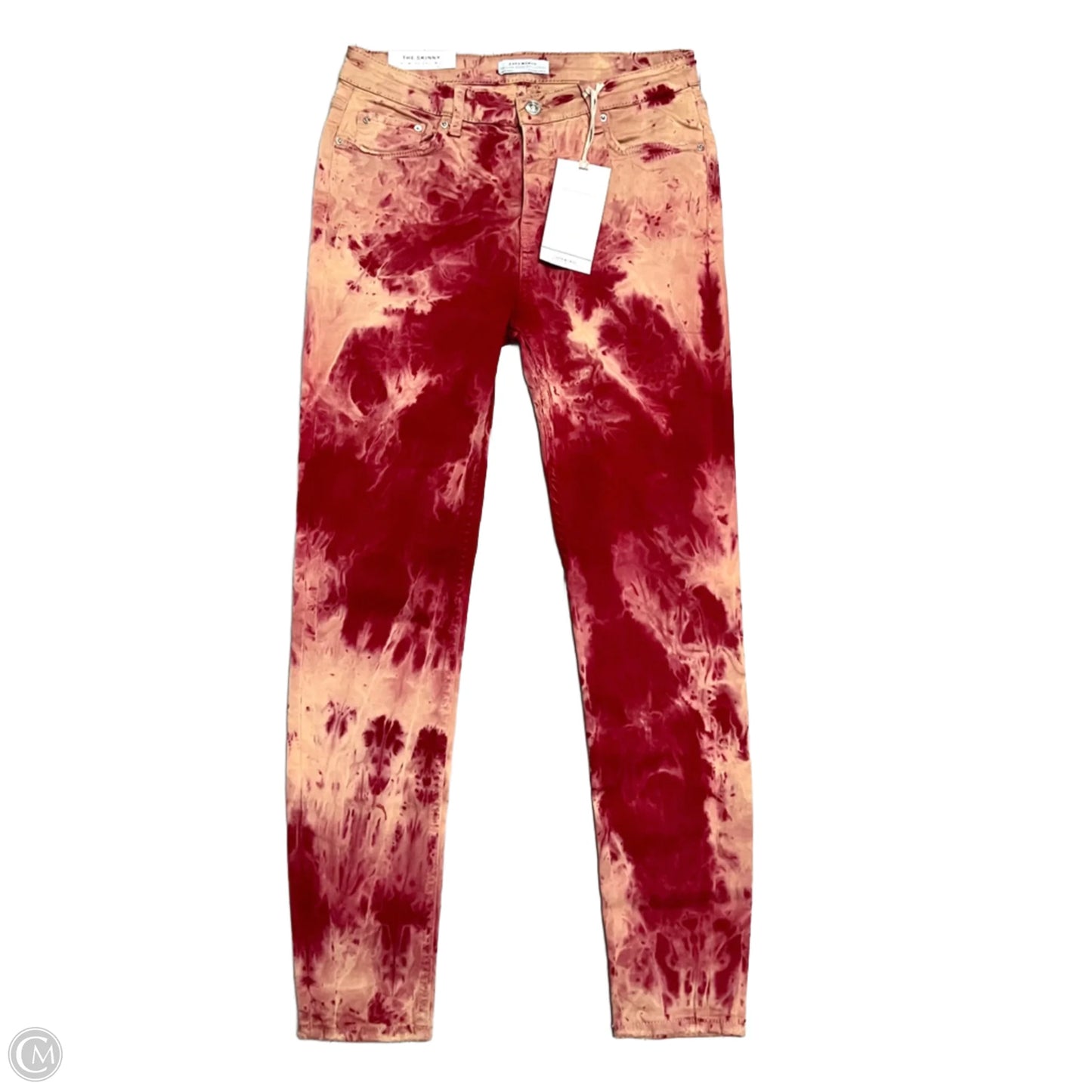 Jeans Skinny By Zara In Red & Tan, Size: 6
