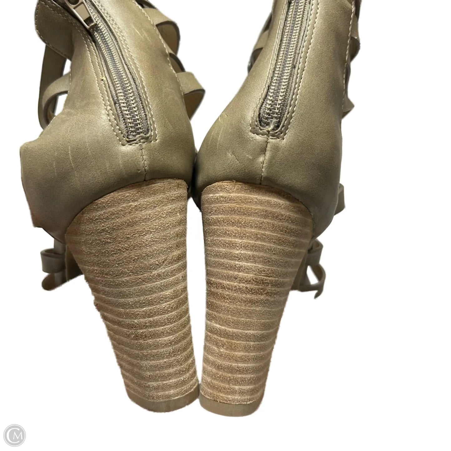 Sandals Heels Block By Report In Brown, Size: 10