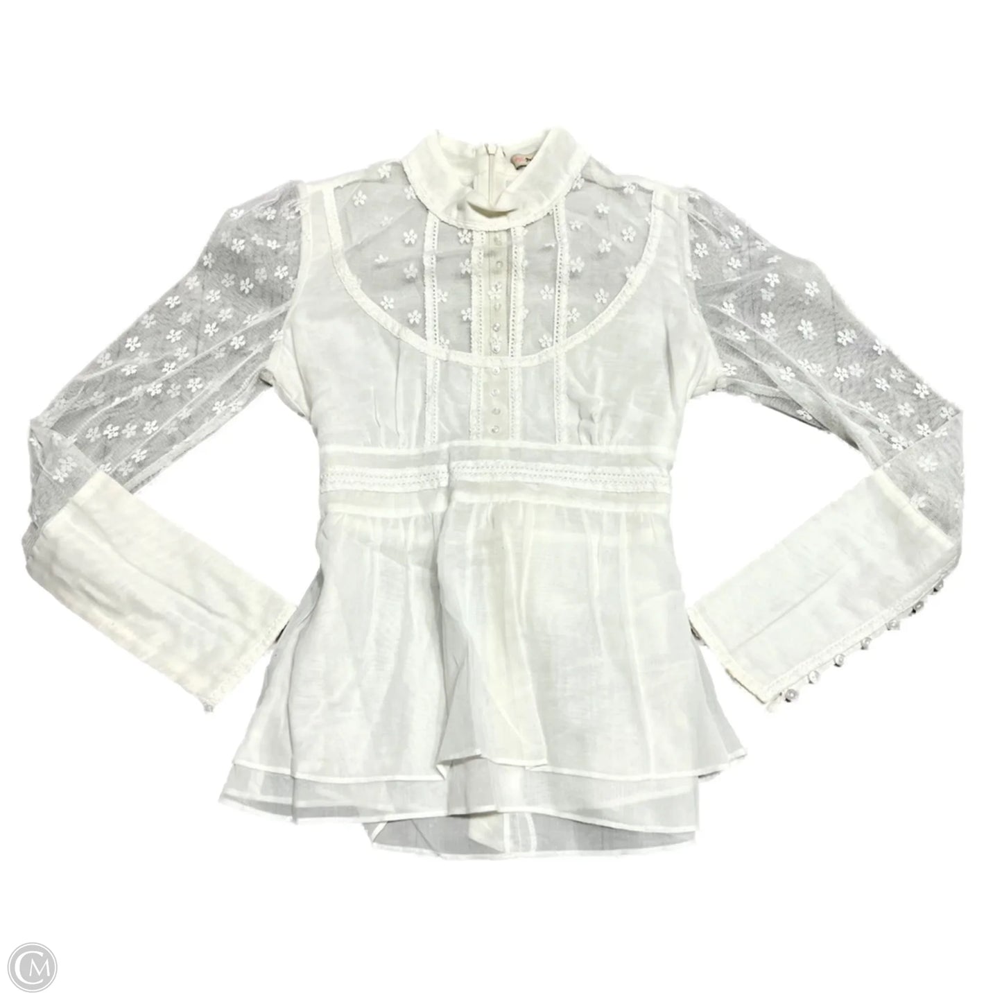 Top Long Sleeve By Free People In Cream, Size: S