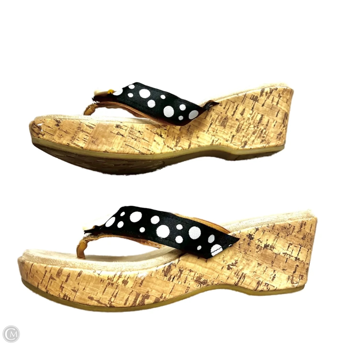 Sandals Heels Wedge By Lindsay Phillips In Black & White, Size: 7