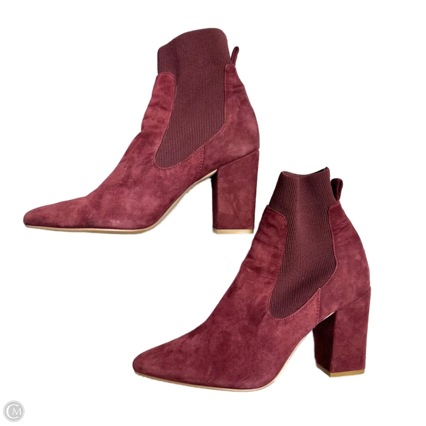 Boots Ankle Heels By Steve Madden In Maroon, Size: 7