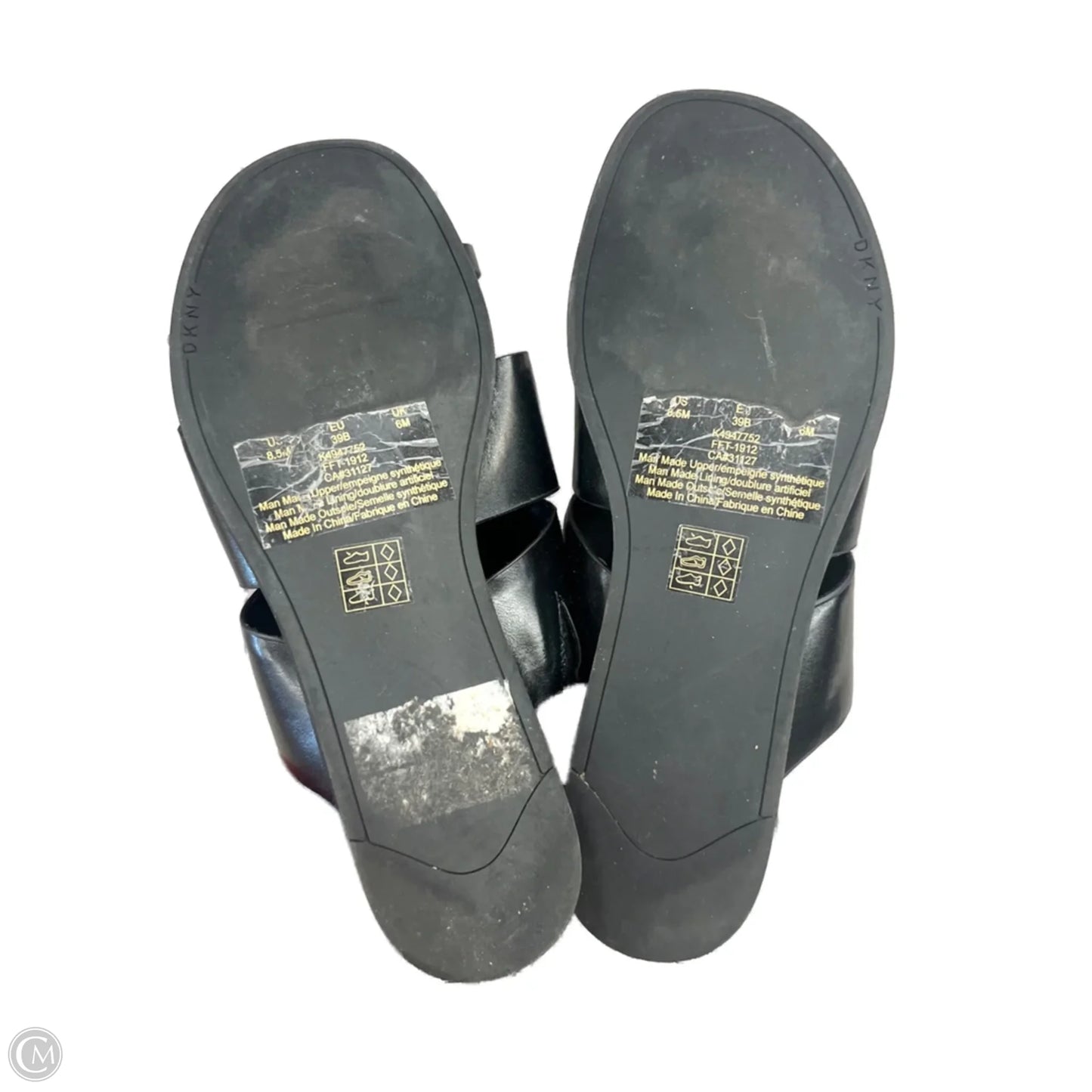 Sandals Flats By Dkny In Black, Size: 8.5