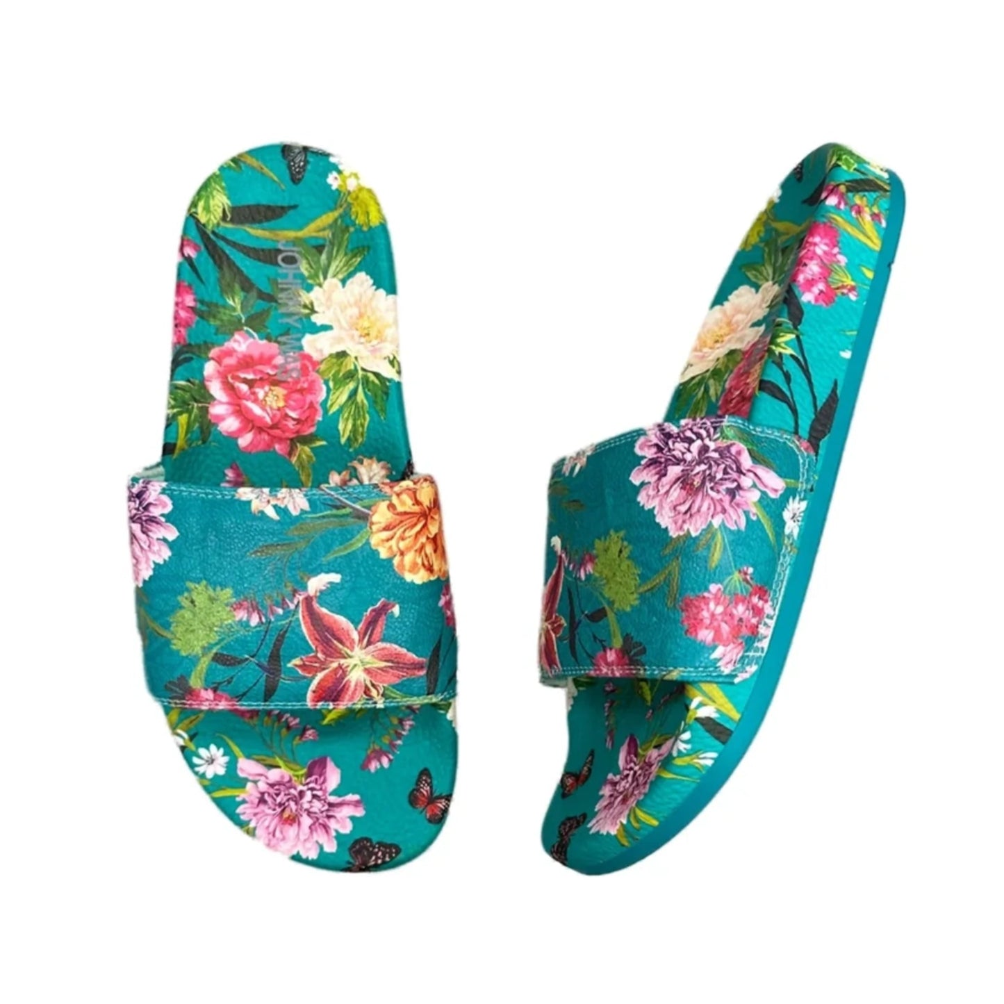 Sandals Flats By Johnny Was In Floral Print, Size: 7