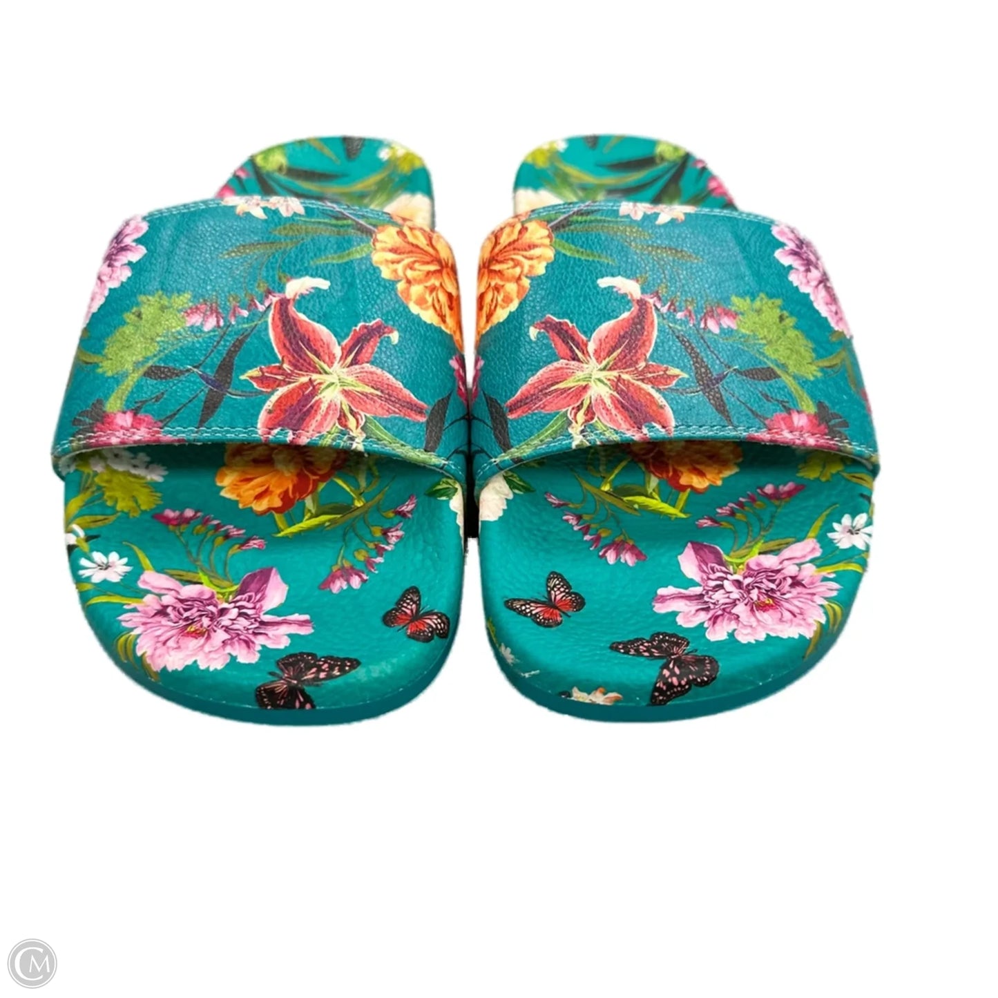 Sandals Flats By Johnny Was In Floral Print, Size: 7